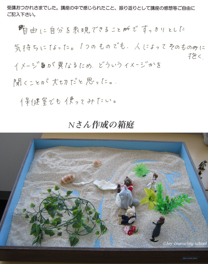 Nさんが作成した箱庭療法の作品