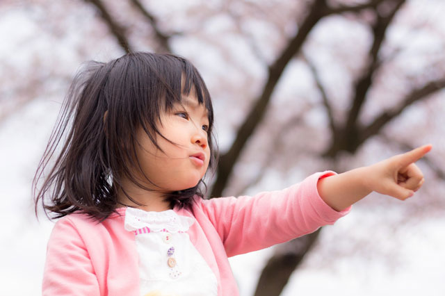 だだをこねている女の子の写真