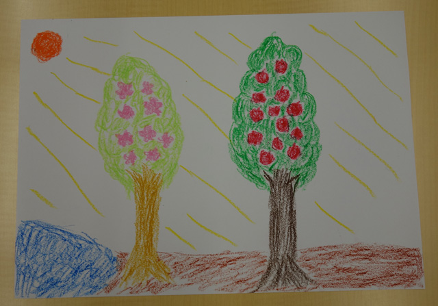 太陽が左側に描かれているバウムテスト